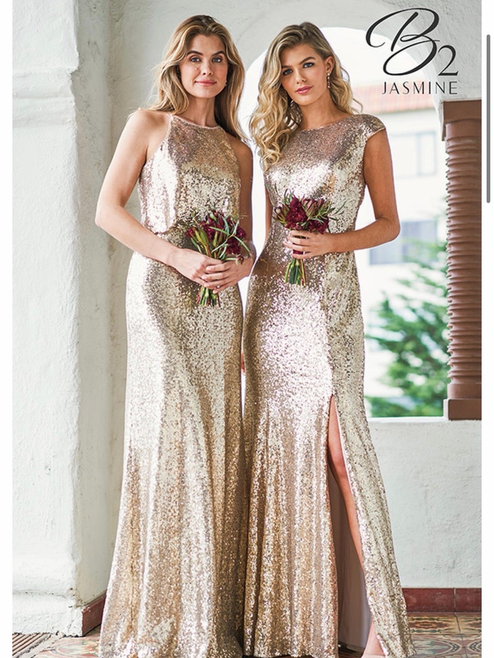 Jasmine Rose Gold Sequin Maxi Gown